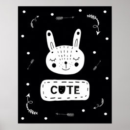 Moderner Skandal niedlich Bunny Kinderzimmer Poster