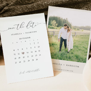 Moderner Skript-Kalender Save-the-Date Einladung
