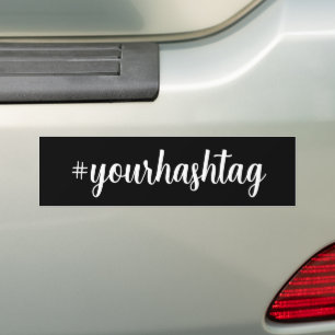 Moderner Skript Personalisierter Hashtag-Name Autoaufkleber