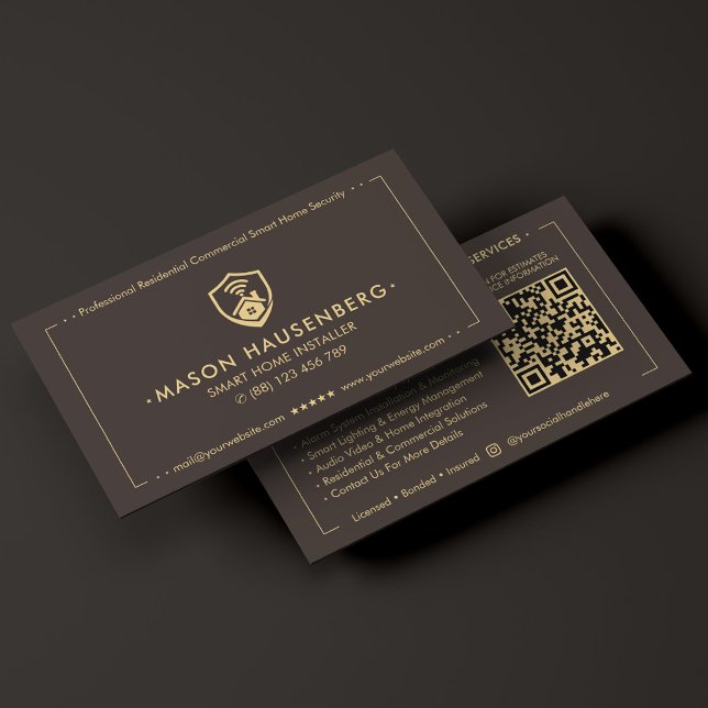 Moderner Smart-Home-Techniker Espresso Visitenkarte (Modern Smart Home Technician Espresso Business Card
)