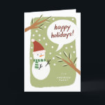 Moderner Snowman Happy Holidays Gruß Feiertagskarte<br><div class="desc">Moderne Snowman Happy Holidays Grußkarten</div>