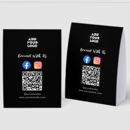 Moderner Social-Media-QR-Code | Papierner Tischauf Tischaufsteller
