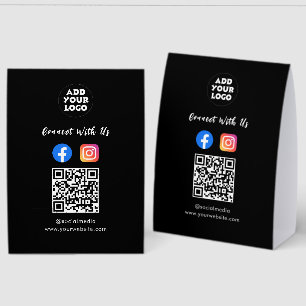 Moderner Social-Media-QR-Code Papierner Tischauf Tischaufsteller