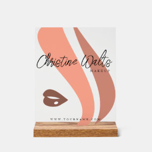 Moderner Soft Peach and Earthy Makeup Artist QR Acrylschild