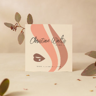 Moderner Soft Peach and Earthy Makeup Artist QR Quadratische Visitenkarte