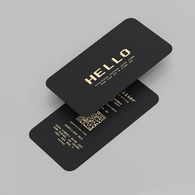 Moderner Software Engineer Developer Black Gold Visitenkarte (Modern Software Engineer Developer Black Gold Business Card
)