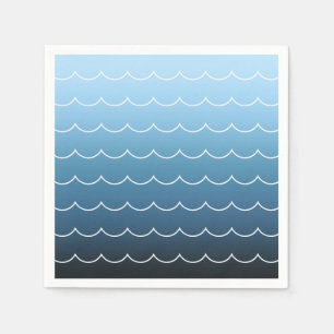 Moderner Sommer-blaue Wellen-Muster-Steigung Serviette