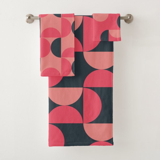 Moderner Sommersonnensaal Mitte des Jahrhunderts Badhandtuch Set (Insitu)