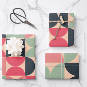 Moderner Sommersonnensaal Mitte des Jahrhunderts Geschenkpapier Set
