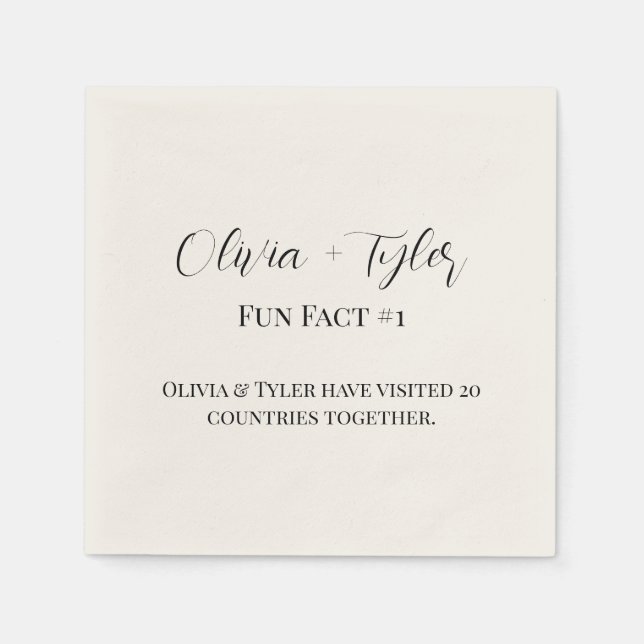 Moderner Spaß Fakt Hochzeitsempfang Cocktail Napki Serviette (Vorderseite)