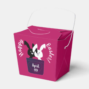 Moderner Spaß Schwarz-weiß Bunnies an Magenta Oste Geschenkschachtel
