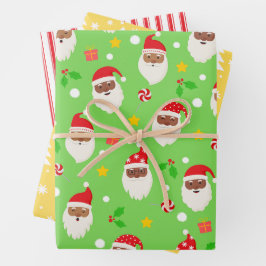 Moderner Spaß Weihnachten Weihnachten Muster Limon Geschenkpapier Set