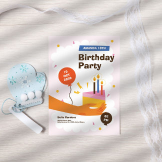 Moderner Spaß zum 18. Geburtstag Einladung