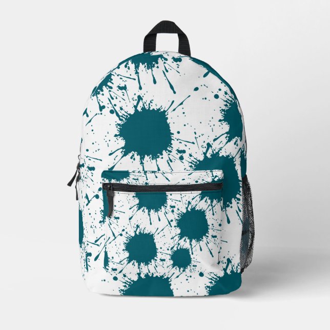 Moderner Spritzer für Grün- und Weißpinsel Bedruckter Rucksack (Vorderseite)