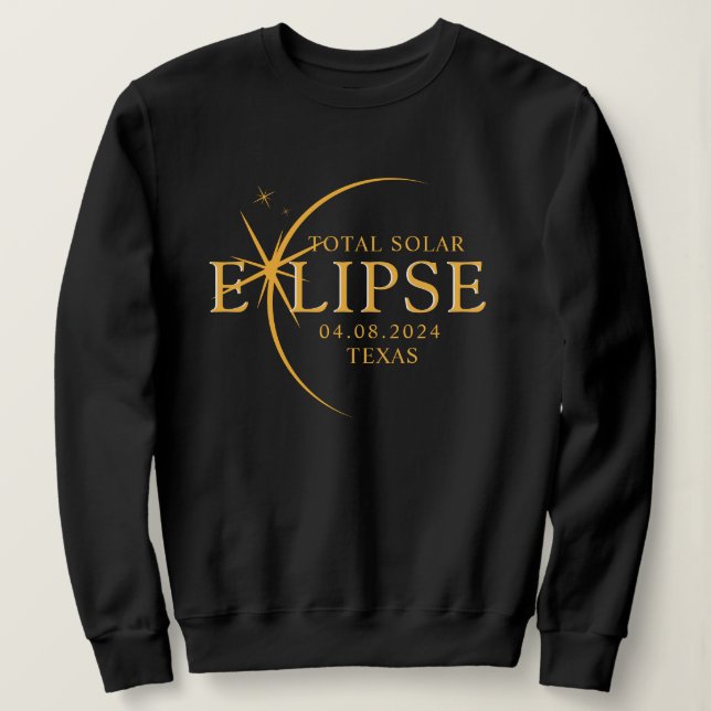 Moderner Staat 2024 Texas Total Solar Eclipse Sweatshirt (Design vorne)