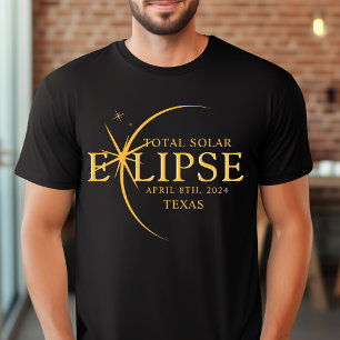Moderner Staat 2024 Texas Total Solar Eclipse T-Shirt