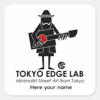 Moderner städtischer mexikanischer Musiker -Tokyo  Quadratischer Aufkleber