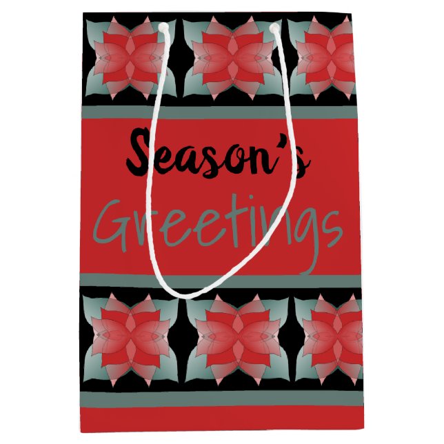 Moderner Stallrot mit schwarz Mittlere Geschenktüte (Vorderseite)