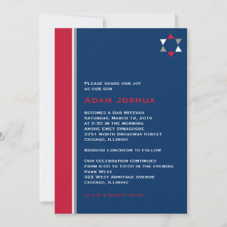 Moderner Star Bar Mitzvah Einladung