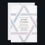 Moderner Star Holographic Glitzer Bat Mitzvah Einladung<br><div class="desc">Der moderne Star Holographic Glitzer Bat Mitzvah Invitation bietet eine einzigartige und moderne Star of David Kontur rund um Ihre Veranstaltungsdetails.</div>