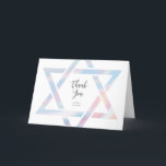 Moderner Star von David Pastel Bat Mitzvah Dankeskarte<br><div class="desc">Die moderne Star of David Pastel Bat Mitzvah Dankeschön-Karte zeichnet sich durch einen einzigartigen und modernen Star der David Kontur in einem schönen holografischen Effekt aus.</div>