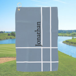 Moderner staubblauer individuelle Name Golfhandtuch