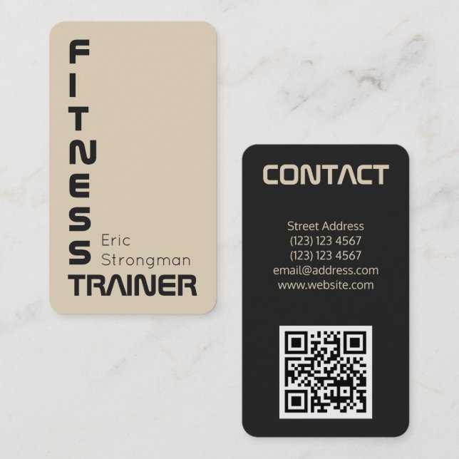 Moderner Steigungsduoton mit QR Code Visitenkarte (Vorne/Hinten)