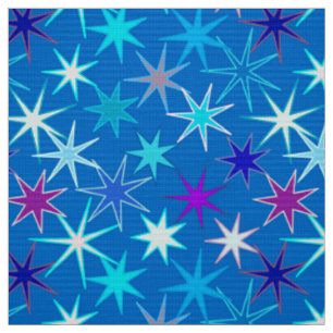 Moderner Sternexplosion-Druck, tiefes Cerulean Stoff