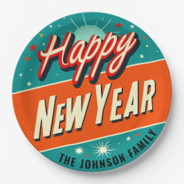 Moderner Stil des Mittleren Jahrhunderts glücklich Pappteller