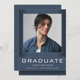 Moderner, stilvoller 1 Foto Blue Abschluss Ankündigung