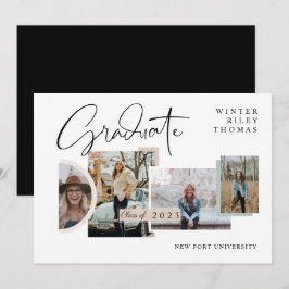 Moderner, stilvoller Abschluss Four Photo Collage  Einladung