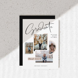 Moderner, stilvoller Abschluss Four Photo Collage  Einladung