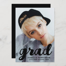 Moderner, stilvoller Black Script Foto Abschluss Ankündigung