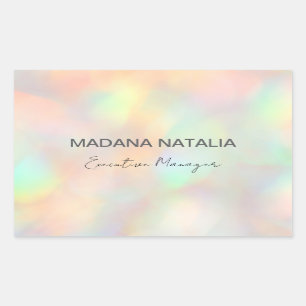 Moderner, stilvoller Holographic Beauty Salon Rechteckiger Aufkleber