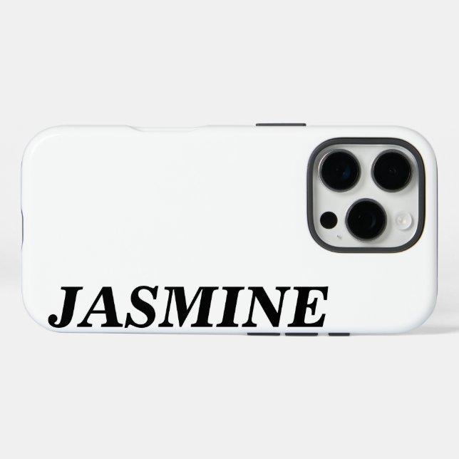 MODERNER STILVOLLER INDIVIDUELLE NAME SOLID WEISS iPhone 16 PRO HÜLLE (Rückseite (Horizontal))