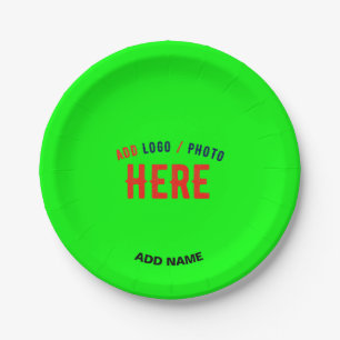 MODERNER STILVOLLER KUNSTSTOM NEON GREEN VERIFIED PAPPTELLER