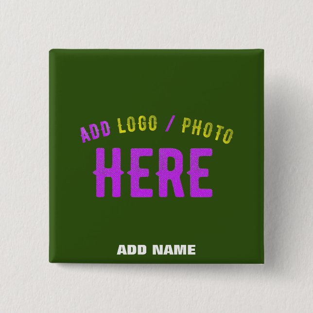 MODERNER STILVOLLER KUSTOM-WALD GRÜNE ÜBERPRÜFTE M BUTTON (Vorderseite)