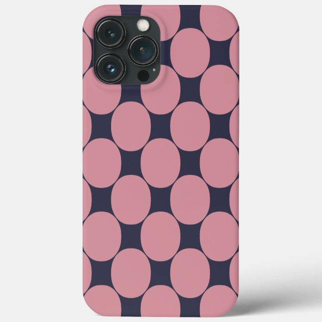 Moderner, stilvoller Pink Polka Dot Case-Mate iPhone Hülle (Rückseite)