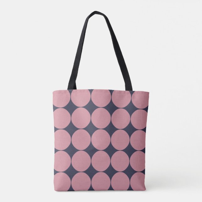 Moderner, stilvoller Pink Polka Dot Tasche (Rückseite)