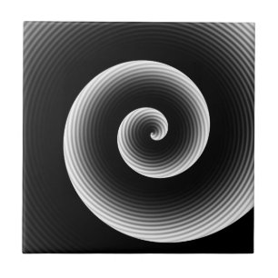 Moderner, stilvoller Schwarz-Weiß-Twirl Fliese