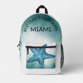Moderner, stilvoller Westküste Florida Strand Miam Bedruckter Rucksack