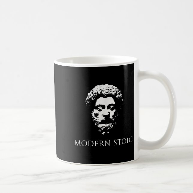 Moderner Stoiker mit Marcus Kaiser Aurelius Head Kaffeetasse (Rechts)