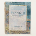 Moderner Strand Abstrakt Aquamarin & Gold Planer<br><div class="desc">Dieses Design verfügt über einen abstrakten,  blauen und goldenen Strand und Wasser zurück,  mit der passenden Abdeckung mit einem Imitat Gold Glitzer gerahmten Textbereich. Modern und einzigartig. Erstellt von der einfachen Farmhouse Press.</div>