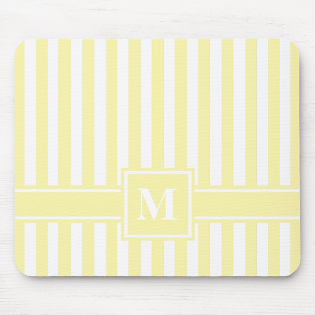 Moderner Streifen mit Monogramm Mousepad (Vorne)