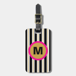 Moderner Streifen-Monogramm-Gepäckanhänger - Gepäckanhänger
