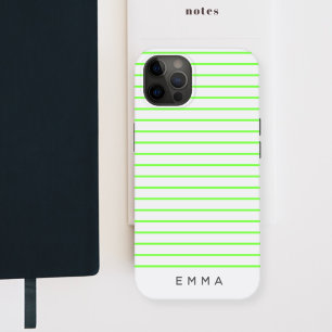 Moderner Streifen Neon Lime Green Funky Trendnam Case-Mate iPhone Hülle