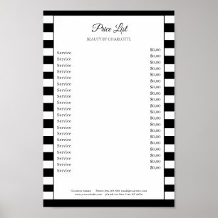 Moderner Streifen Salon Preisliste Poster
