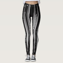 Moderner Streifen / Schwarz-weiße Leggings