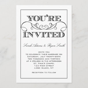 Moderner Strudel-schwarze u. weiße Einladung