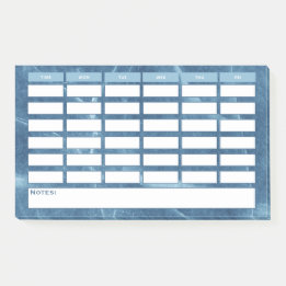 Moderner Stundenplan für Blaue Woche Post-it Klebezettel